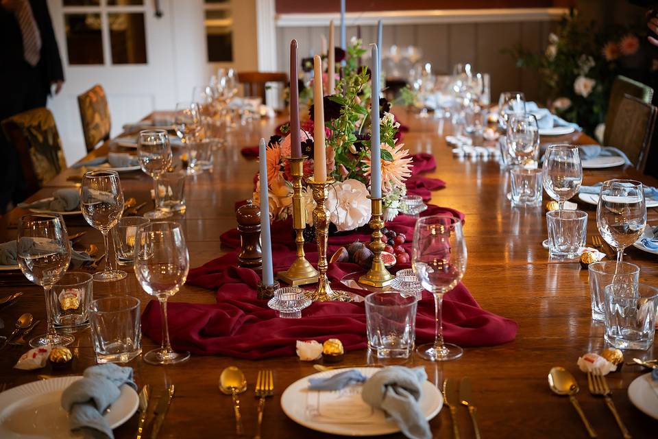 Wedding dinner styling
