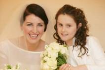 Bride and flower girl