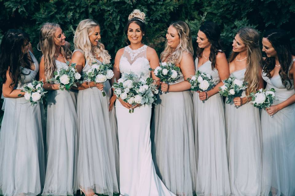 Bride and bridesmaids