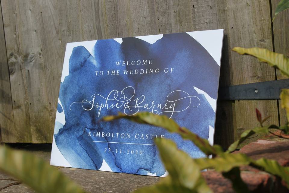 Navy Blue Wedding Signage