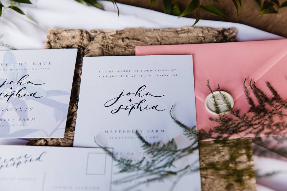 Modern Calligraphy Invitation Suite