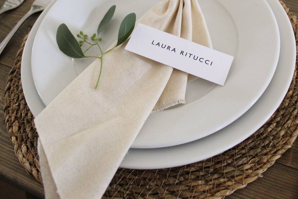 Typed Name Place Cards