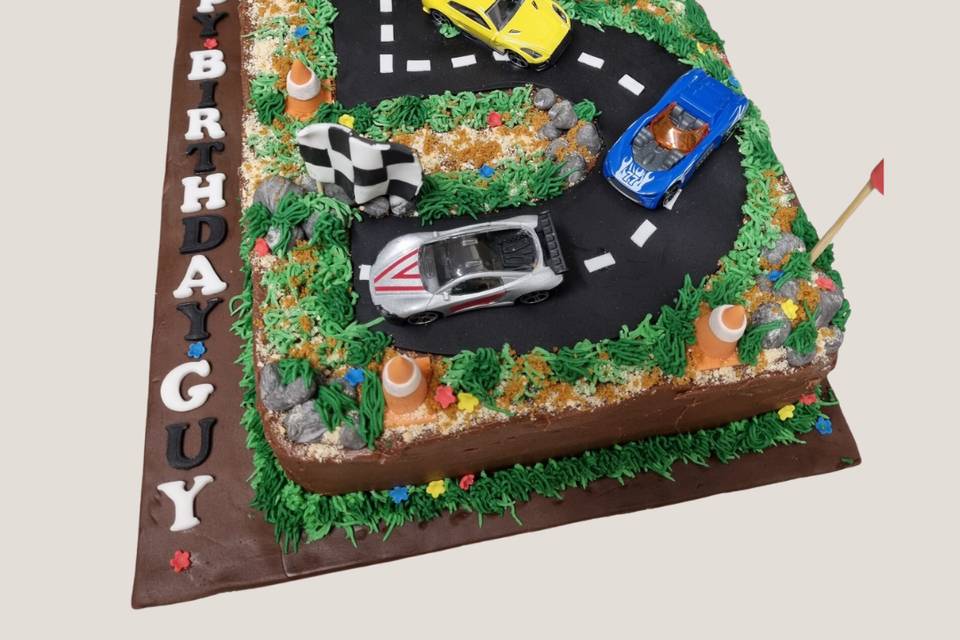 Fondant car birthday cake