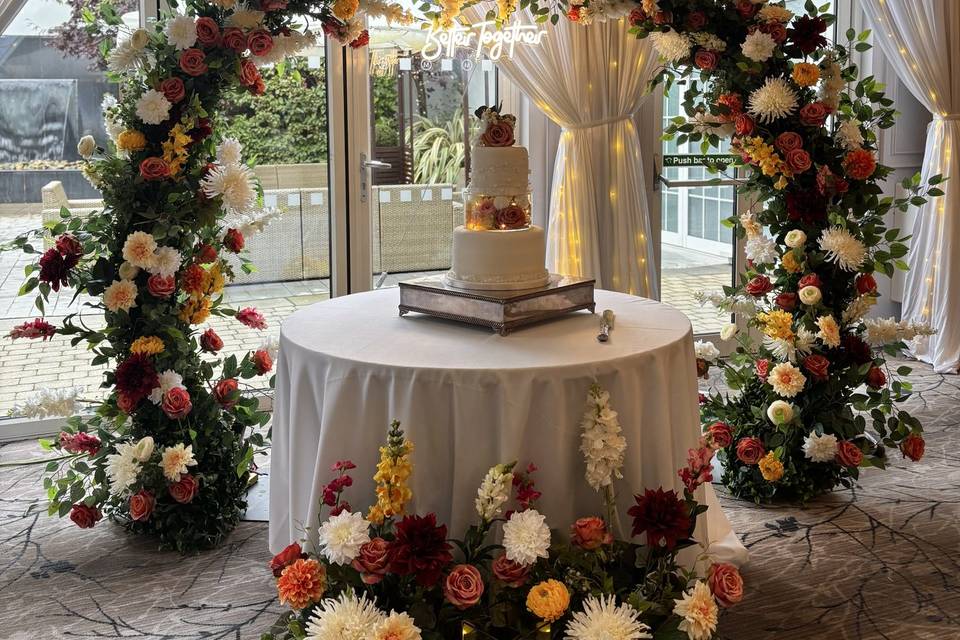 Cake Backdrop at Millbrooke