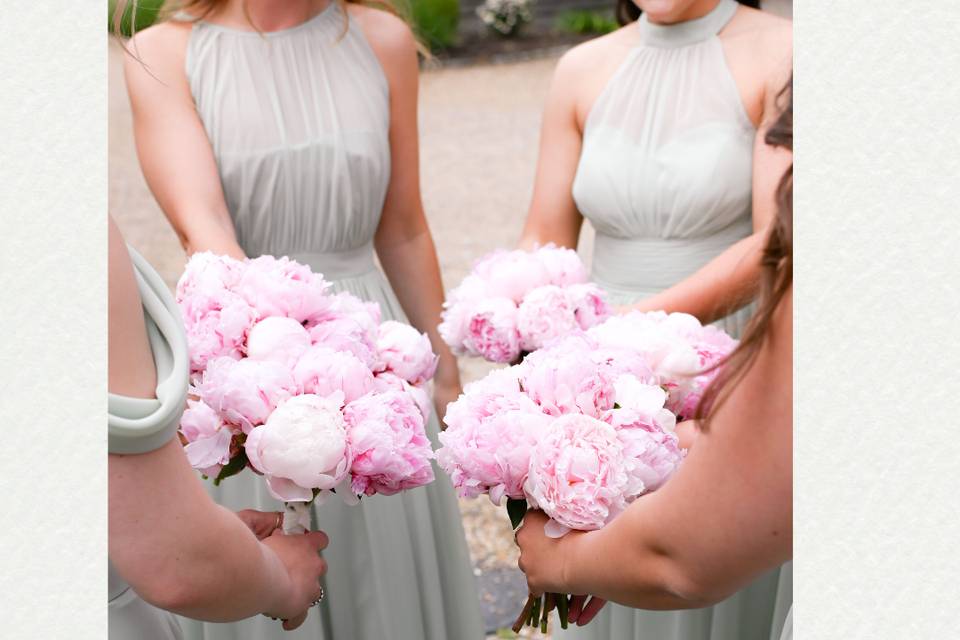 Pink peony bouquets