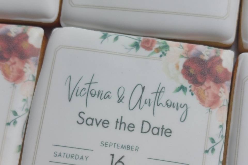 Save the date biscuits