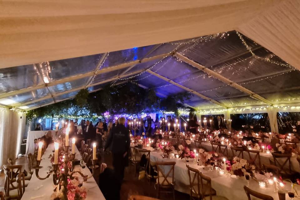 Clear roof and candles