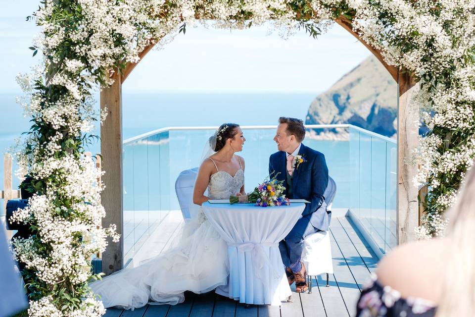 Ceremony overlooking the coast