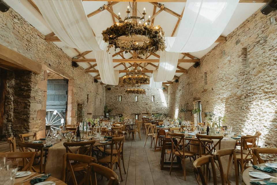 Barn wedding breakfast