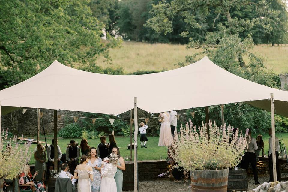 Drinks in walled garden
