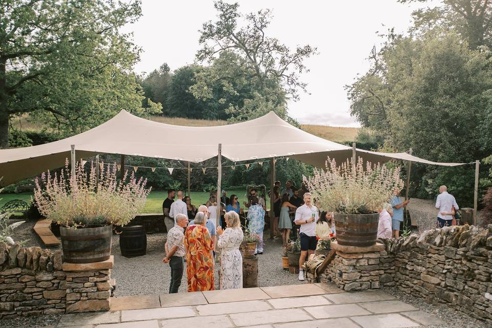Drinks in walled garden