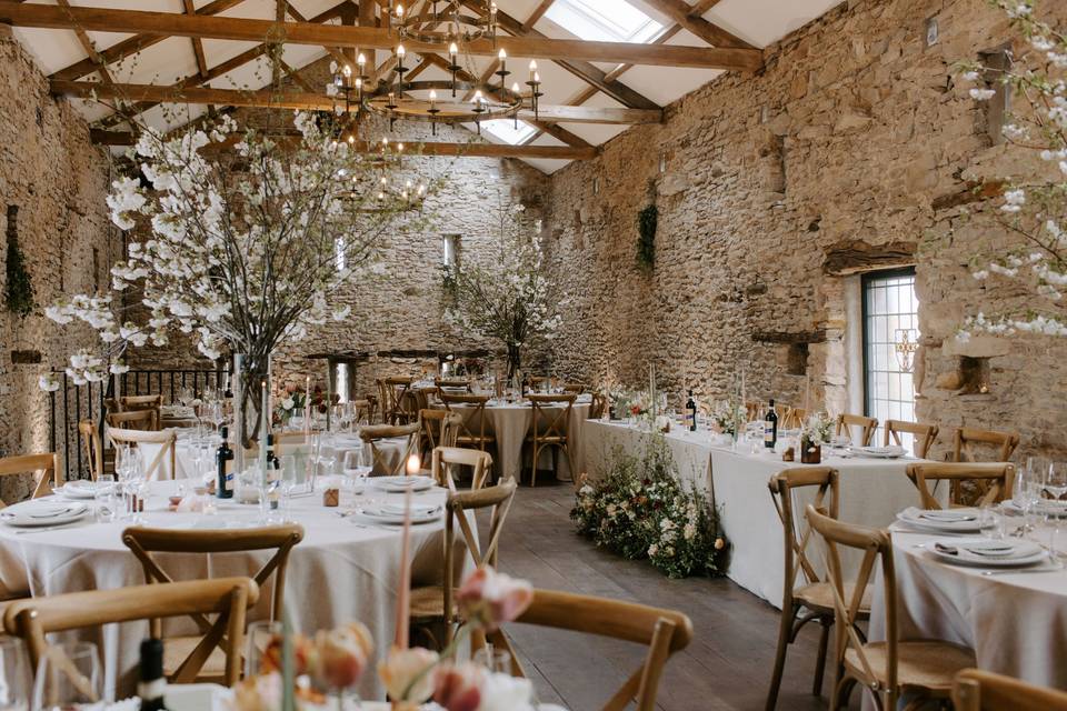 Barn wedding breakfast