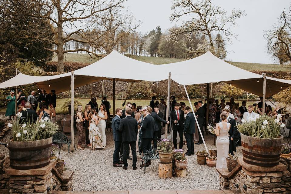 Drinks reception walled garden