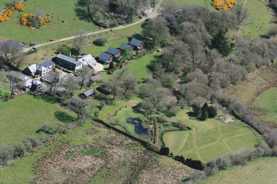 Ta Mill surrounded by countryside