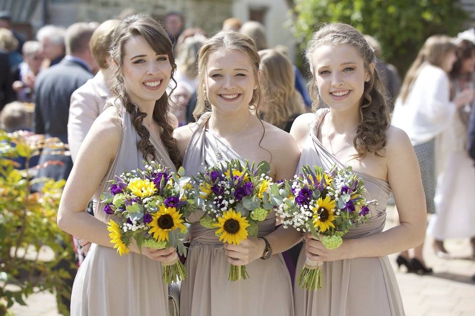 Bridesmaids enjoying a stroll