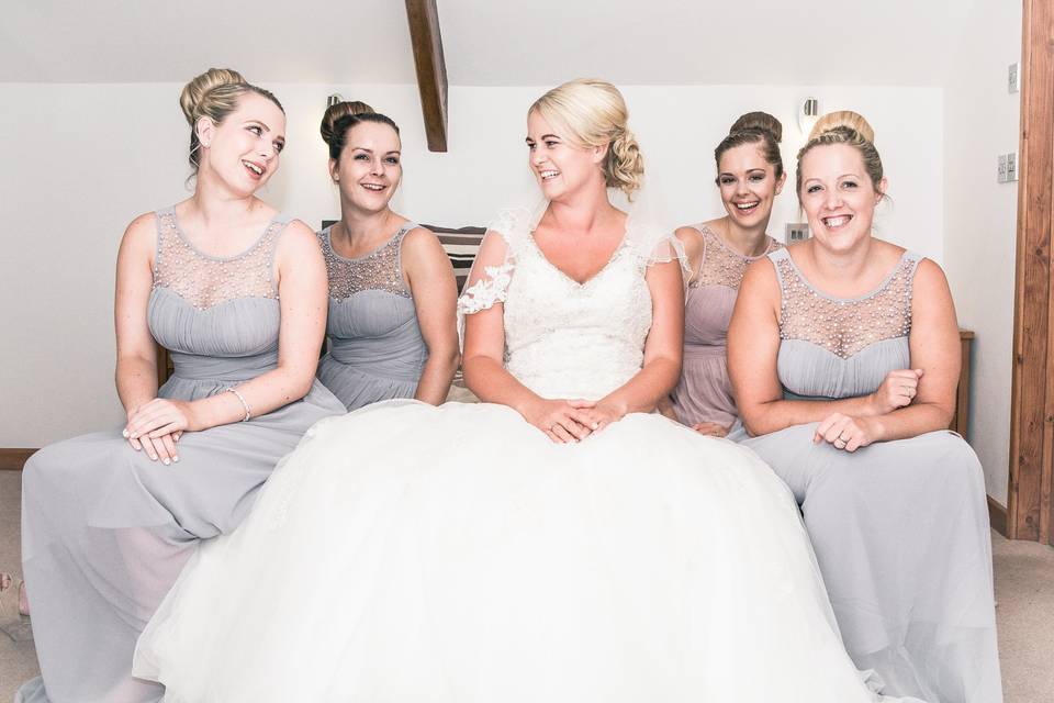 Having fun with your bridesmaids