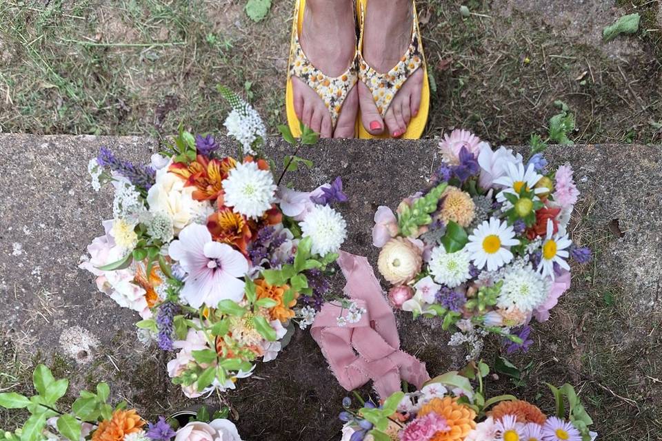 Colourful Bridesmaids' Bouquet