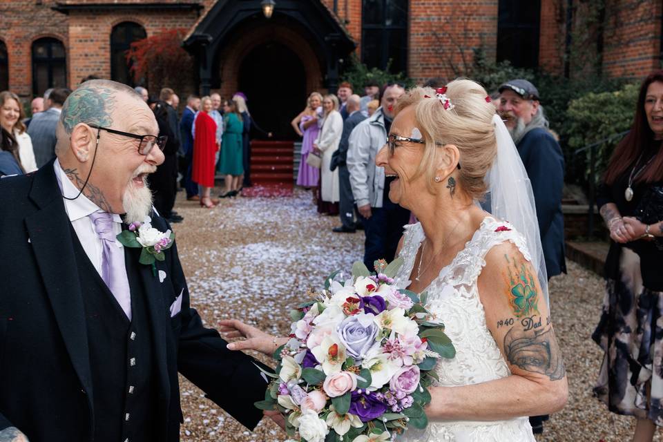 Romantic wedding couple
