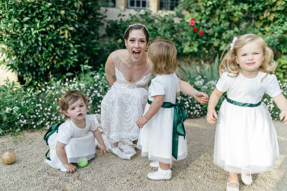 Bride and bridesmaids