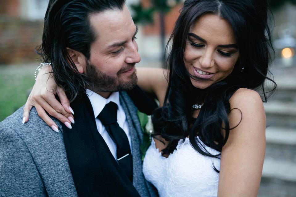 Smiling on thier wedding day