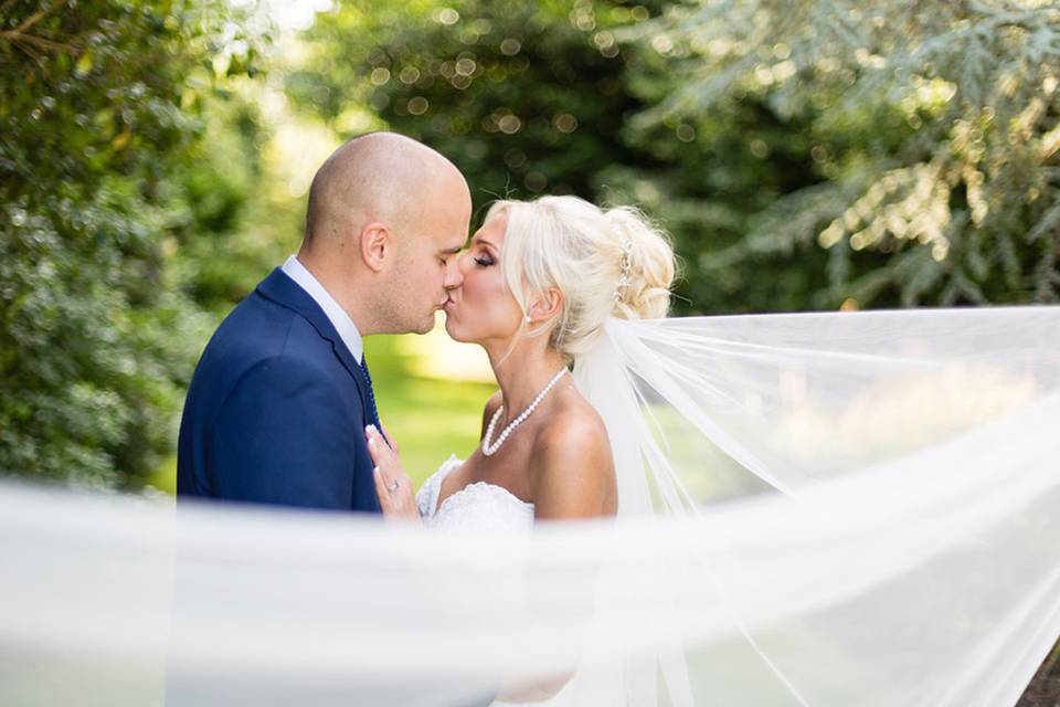 Smiling on thier wedding day