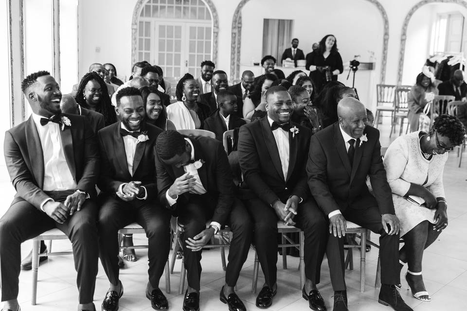 Groomsmen during ceremony