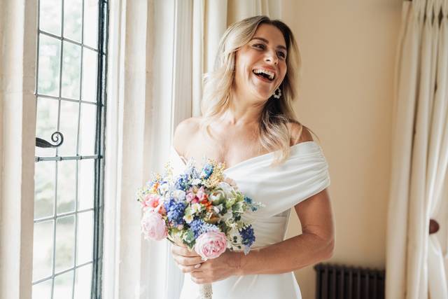 Smiles from the bride.