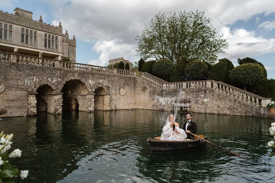 Wedding boat Cotswolds wedding