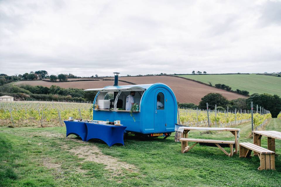Pizza van in vines