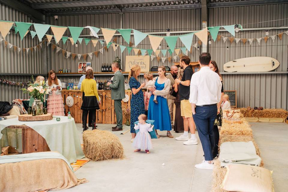 Guests in barn