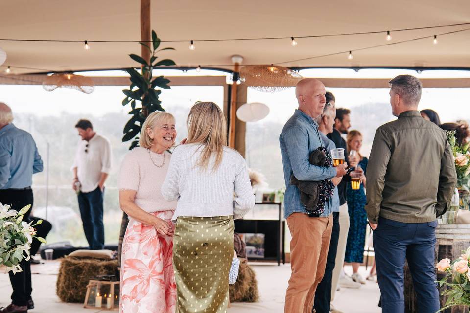 Guests in marquee