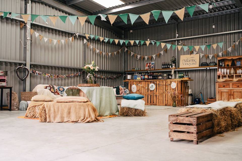 Tasting barn set up