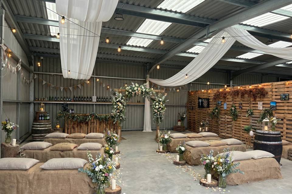 Tasting barn wedding