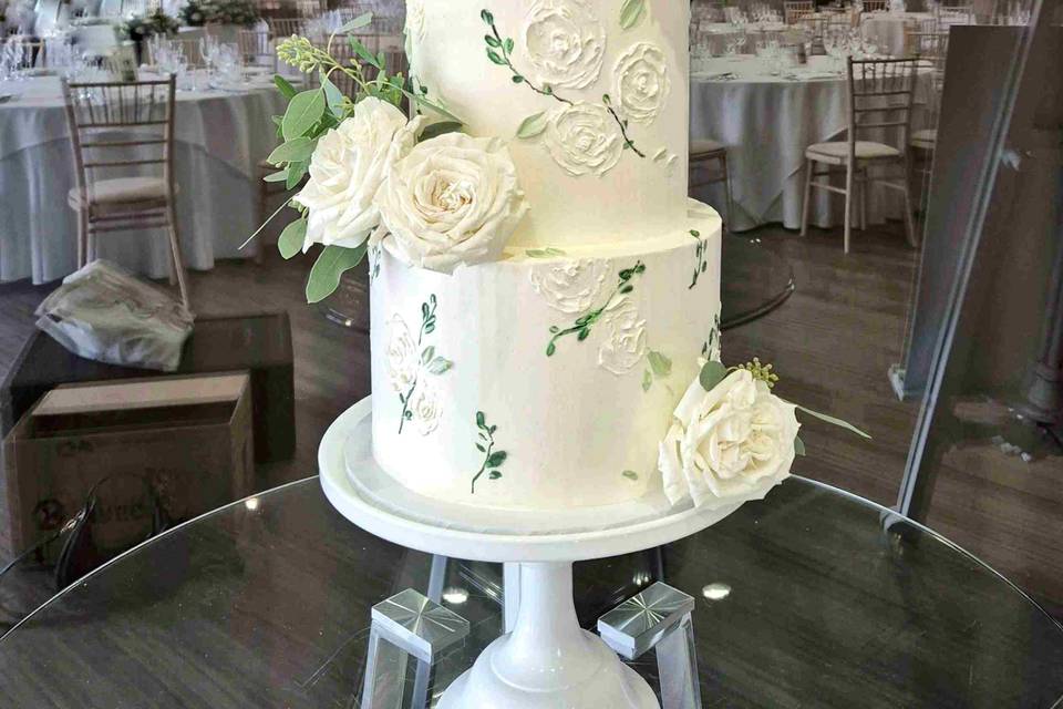 White painted florals