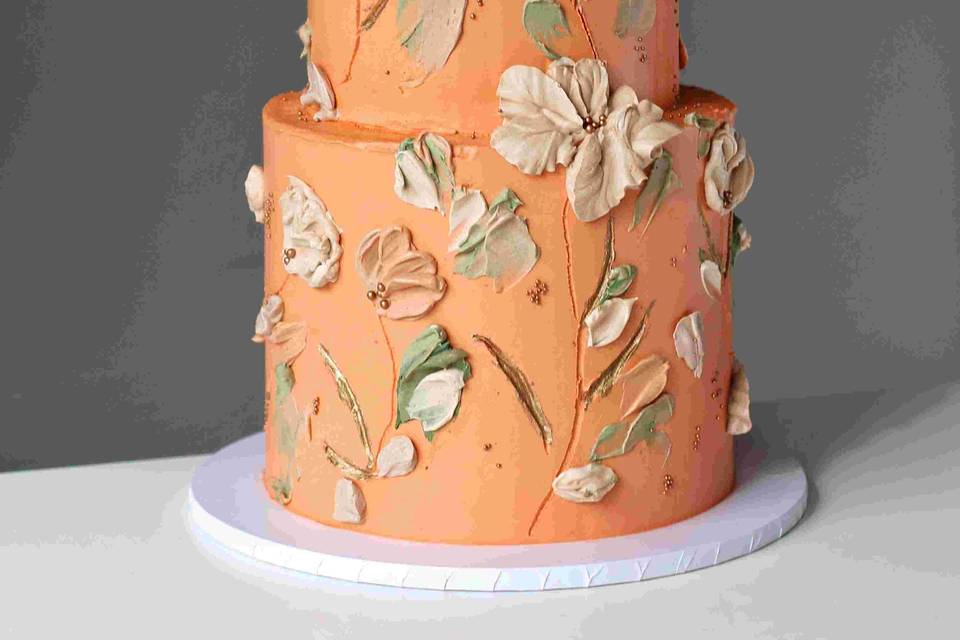 Painted pastel orange cake