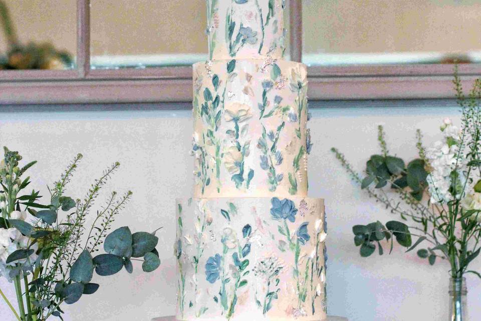 Blue painted buttercream