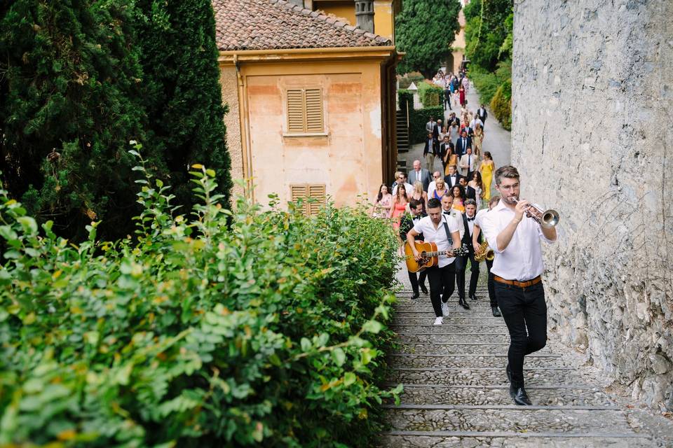 Leading wedding guests