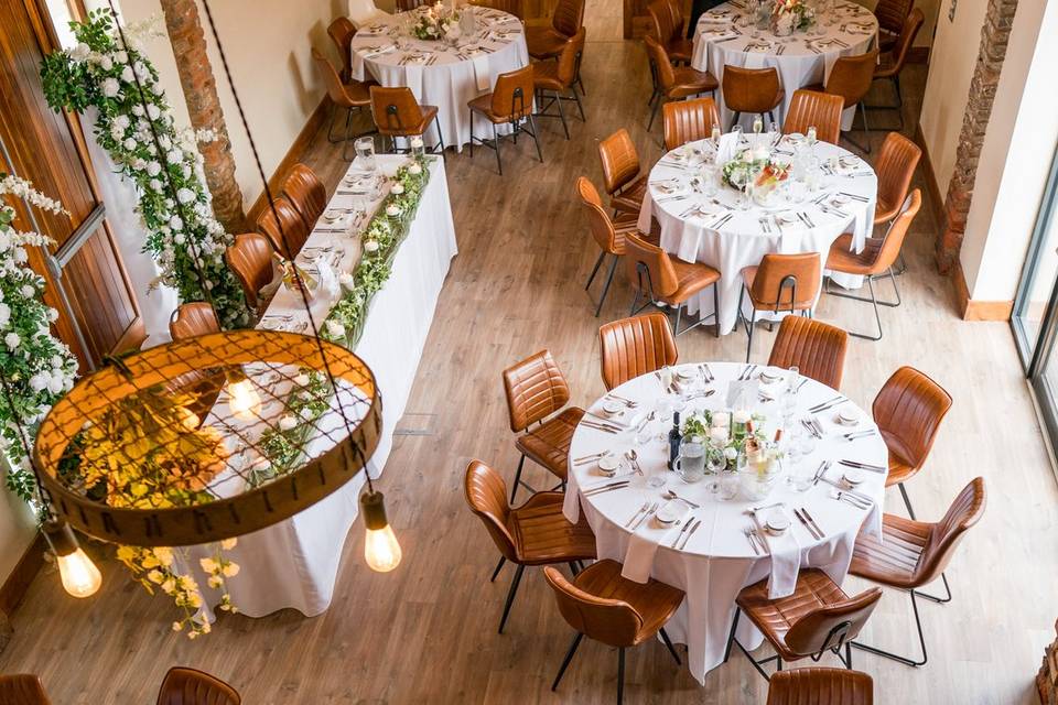 Breakfast set up with rounds