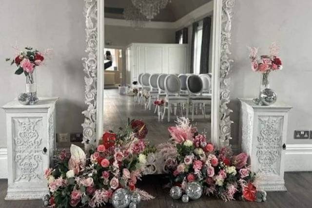 Florals and disco balls a