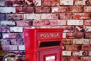 Small red postbox