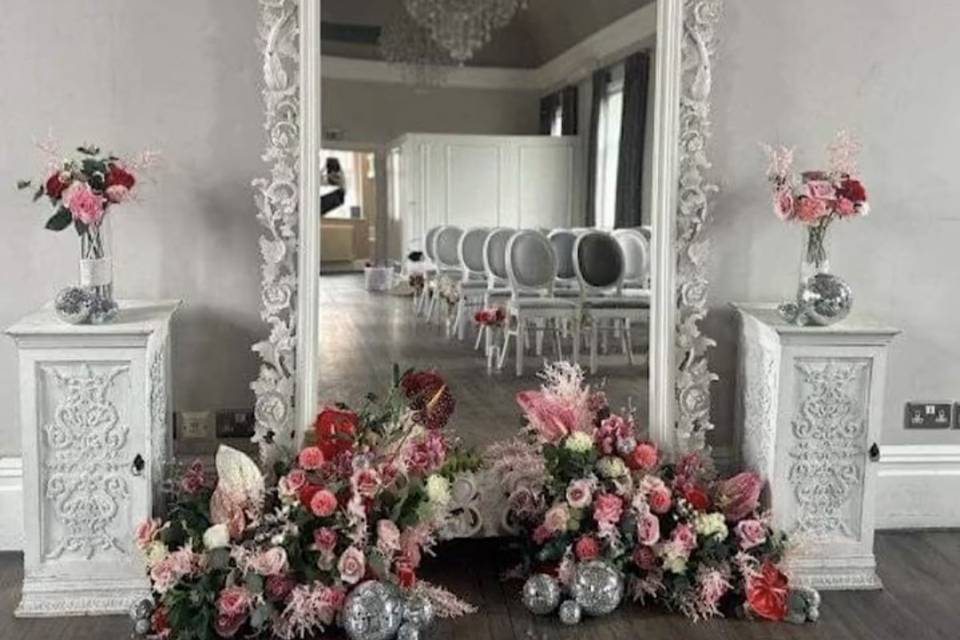 Florals and disco balls a