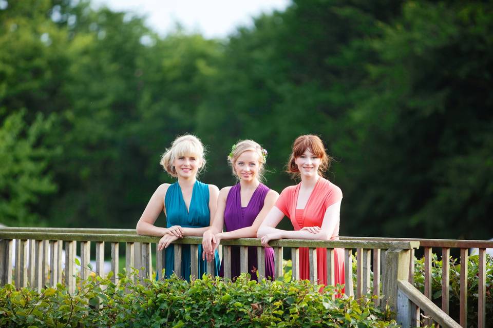 Colourful bridesmaids