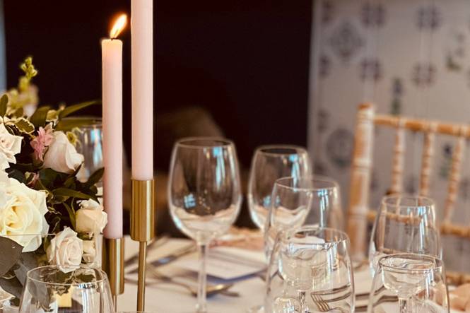 Wedding breakfast tablescape