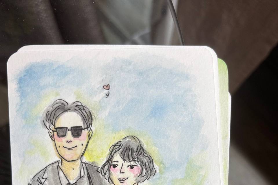 Watercolour guest portrait