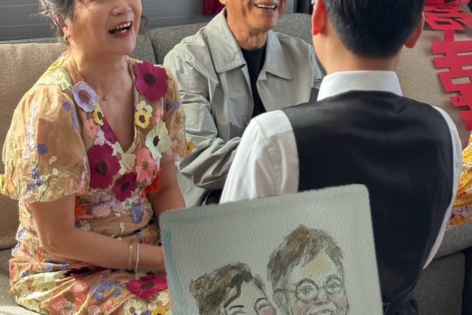 Watercolour guest portrait