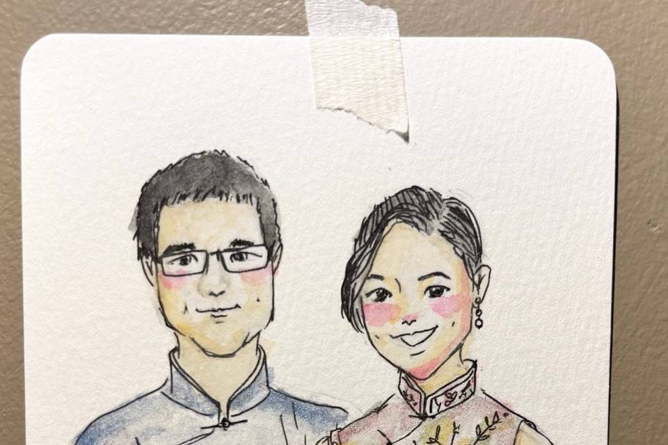 Watercolour guest portrait