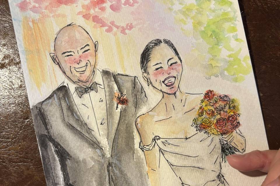 Post-wedding couple portrait