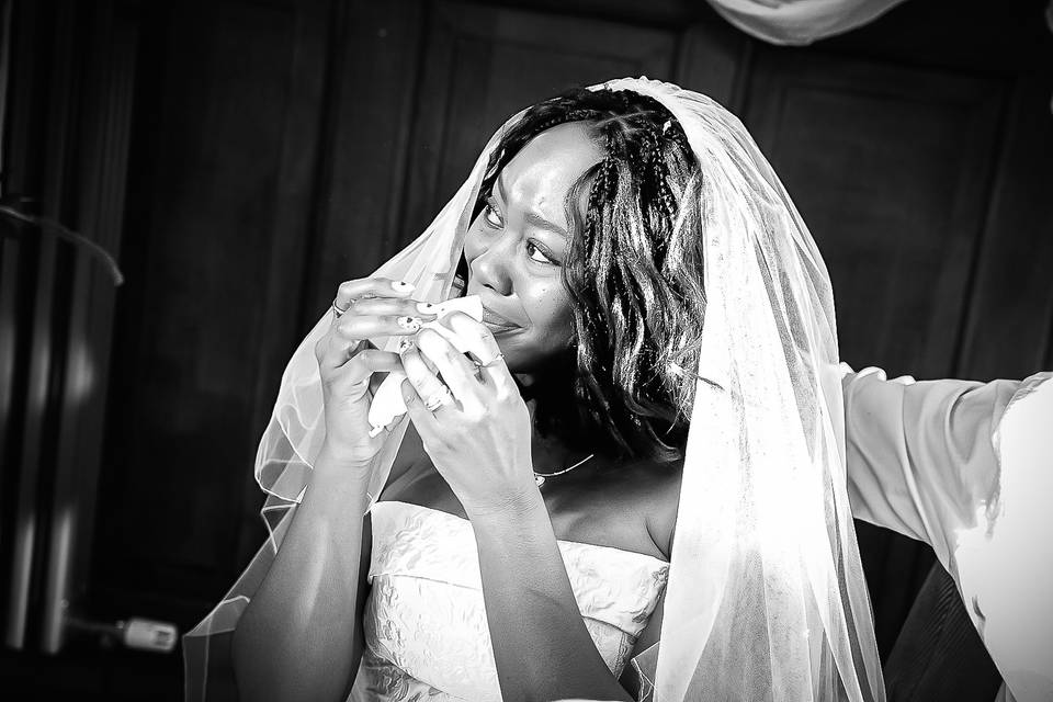 Bride on tears