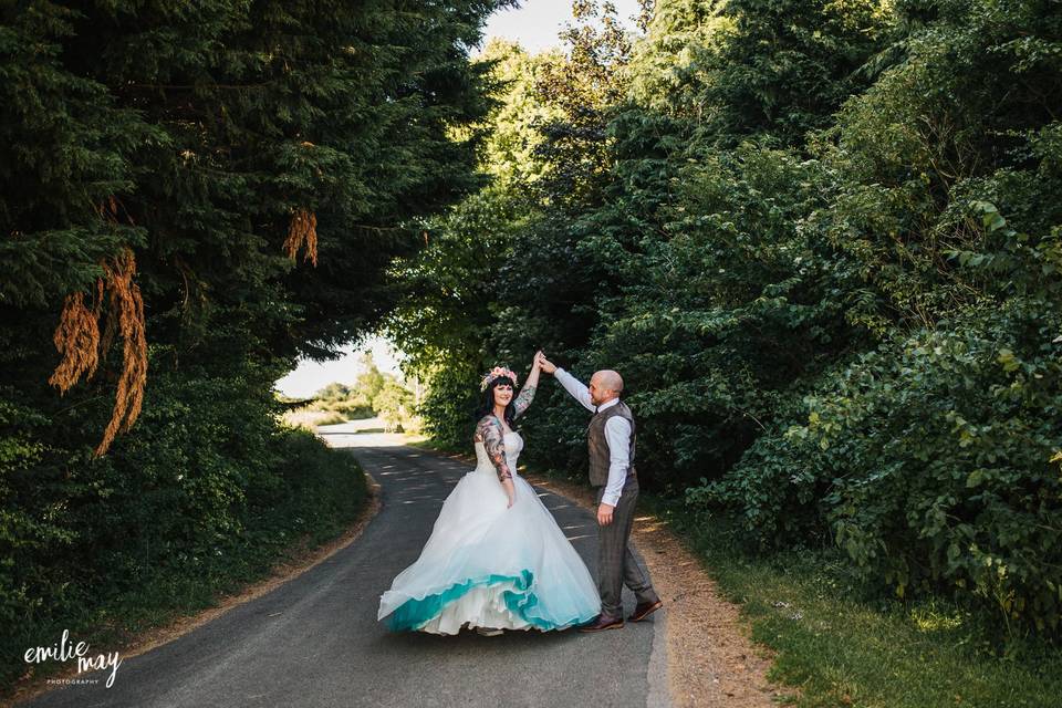 Fun wedding portrait