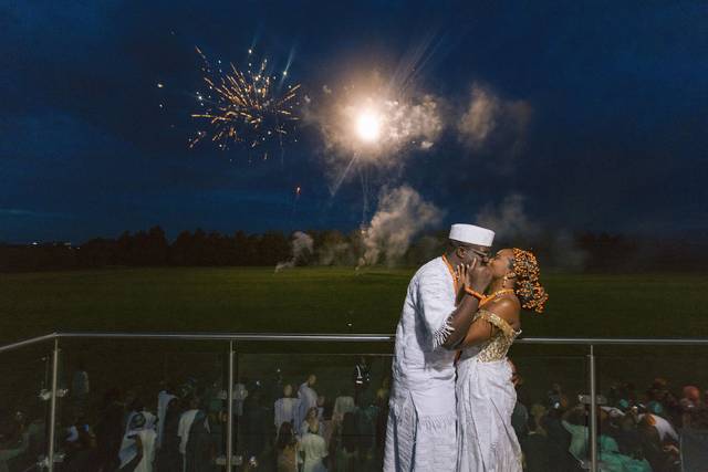 Fireworks at a wedding